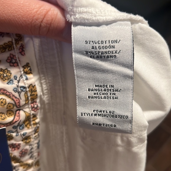 NWT Dakota Blue White Cotton Stretch Midrise Shorts - Picture 8 of 8